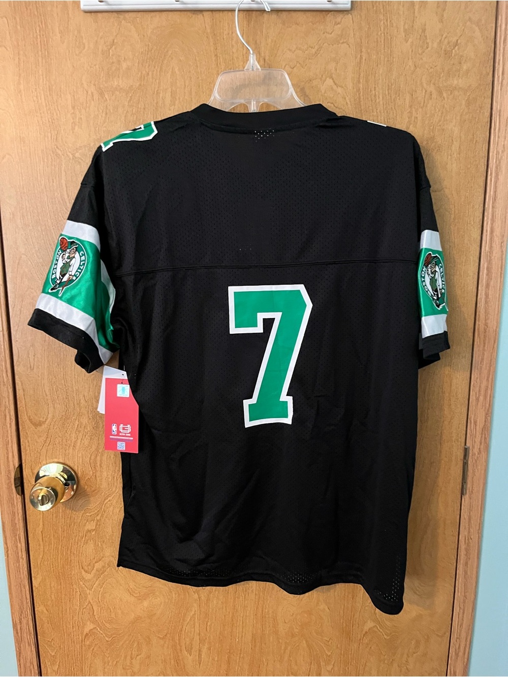 NBA SZ Large Boston Celtics Black Green White Mesh Jersey Short Sleeve NWT - Picture 3 of 14